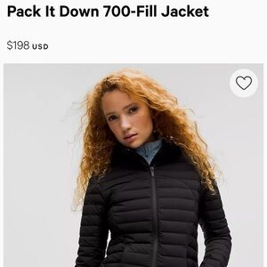 Lululemon Pack It Down 700-Fill Jacket Size 8